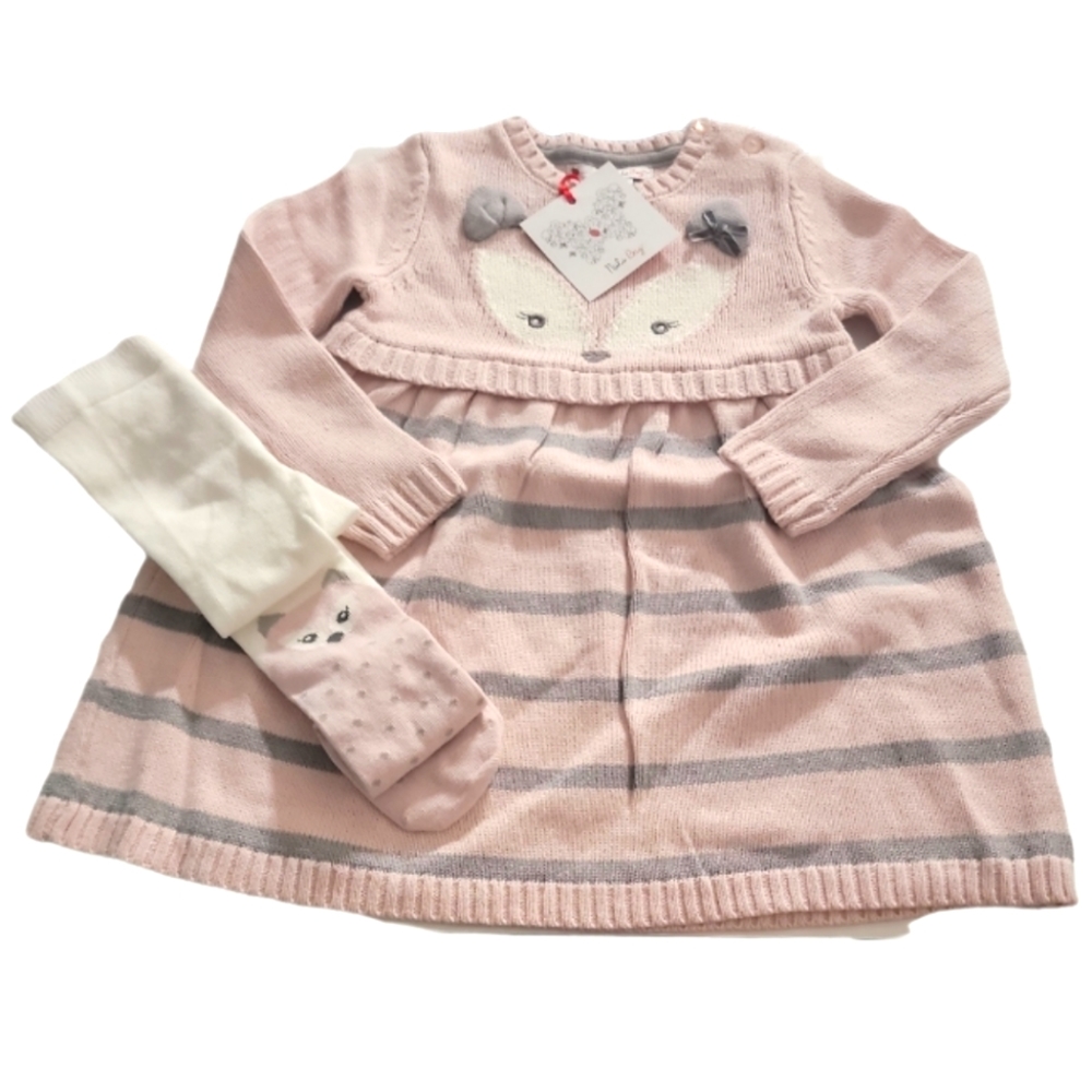 Nula Bug Fox Sweater Dress With Matching Stocking